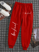 Be Kind Letter Bărbat Femeie Pantaloni Sport Pantaloni de sport largi în aer liber Calzi Casual Baggy Running Trening Cordon Pantaloni moi cuplu