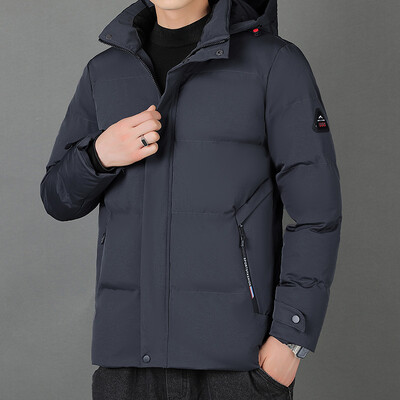 Muška poslovna modna jakna s kapuljačom, nova zima 2023., topla debela jakna od flisa s krznom, otporna na vjetar, muška klasična ležerna jakna za muškarce