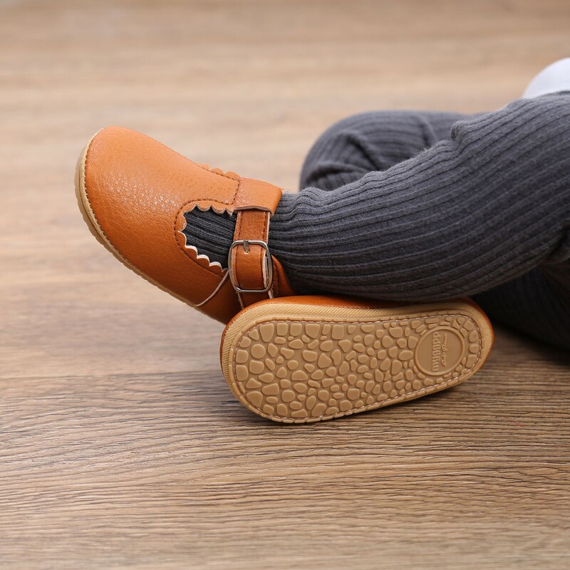 KIDSUN Cipele za novorođenčad Cipele s prugama od PU kože za dječake i djevojčice Gumeni potplat za malu djecu Protuklizne prve hodalice Mokasine za dojenčad