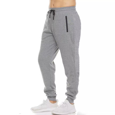 Pantaloni de sport noi, buzunare laterale cu fermoar, pantaloni de jogging pentru bărbați, pantaloni de antrenament cu talie elastică, pantaloni de sport casual, largi, fitness, haine de gimnastică