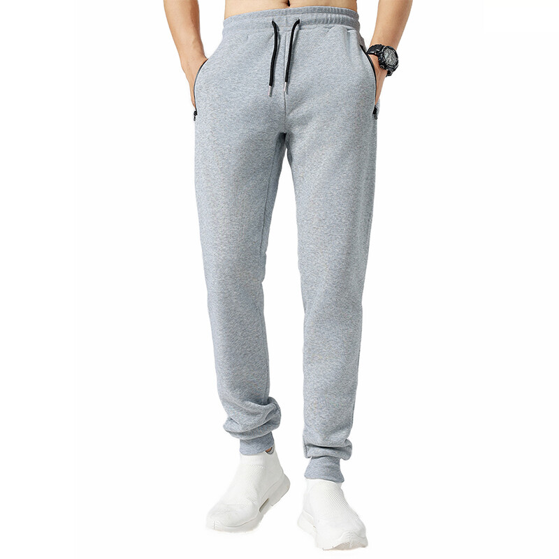 Pantaloni de sport noi, buzunare laterale cu fermoar, pantaloni de jogging pentru bărbați, pantaloni de antrenament cu talie elastică, pantaloni de sport casual, largi, fitness, haine de gimnastică
