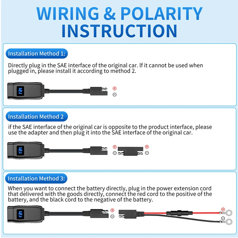 PD QC3.0 Încărcător rapid USB pentru motociclete 60W Ghidon Priză USB duală cu întrerupător Voltmetru Adaptor sursă de alimentare 12V impermeabil