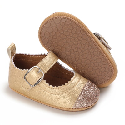 0-18M drăguț de primăvară nou-născut pantofi aurii pentru bebeluși pantofi anti-alunecare cu fundul de pânză pantofi pentru fete, eleganti, respirabili, casual, pantofi pentru prima mers pentru bebeluși