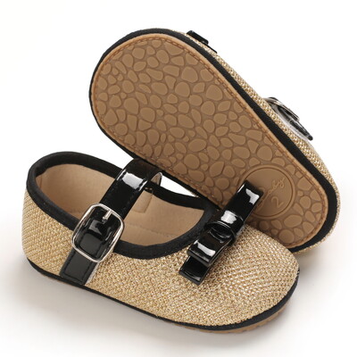 0-18M drăguț de primăvară nou-născut pantofi aurii pentru bebeluși pantofi anti-alunecare cu fundul de pânză pantofi pentru fete, eleganti, respirabili, casual, pantofi pentru prima mers pentru bebeluși