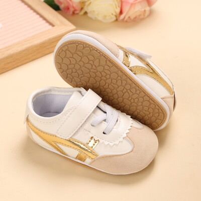 0-18M drăguț de primăvară nou-născut pantofi aurii pentru bebeluși pantofi anti-alunecare cu fundul de pânză pantofi pentru fete, eleganti, respirabili, casual, pantofi pentru prima mers pentru bebeluși