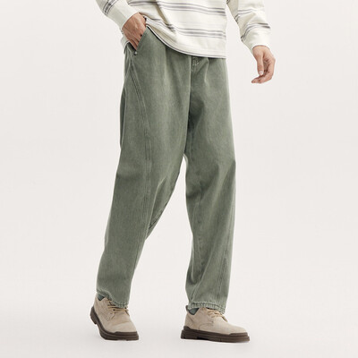 Blugi Semir Bărbați Toamna 2024 Nou American Retro Spălat Pantaloni Lungi Conici Pantaloni Personalizați Vintage