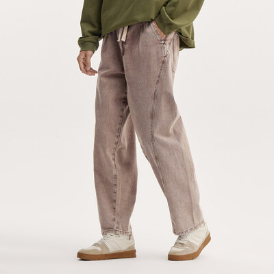 Blugi Semir Bărbați Toamna 2024 Nou American Retro Spălat Pantaloni Lungi Conici Pantaloni Personalizați Vintage