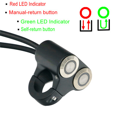 LMoDri 22mm Upravljač Prekidači za motocikle ATV Scooter Prednja svjetla Opasnost Kočnice Prekidač za svjetla za maglu ON-OFF Aluminij s indikatorom DIY