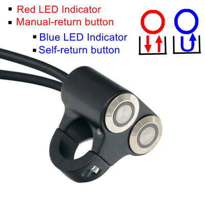 LMoDri 22mm Upravljač Prekidači za motocikle ATV Scooter Prednja svjetla Opasnost Kočnice Prekidač za svjetla za maglu ON-OFF Aluminij s indikatorom DIY