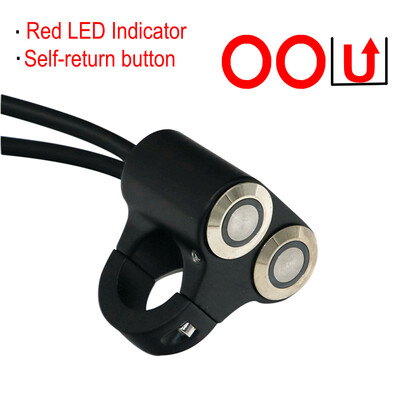 LMoDri 22mm Upravljač Prekidači za motocikle ATV Scooter Prednja svjetla Opasnost Kočnice Prekidač za svjetla za maglu ON-OFF Aluminij s indikatorom DIY