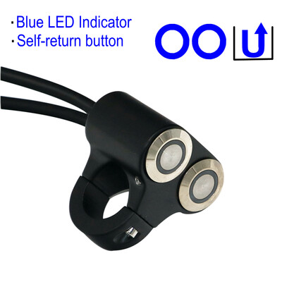 LMoDri 22mm Upravljač Prekidači za motocikle ATV Scooter Prednja svjetla Opasnost Kočnice Prekidač za svjetla za maglu ON-OFF Aluminij s indikatorom DIY