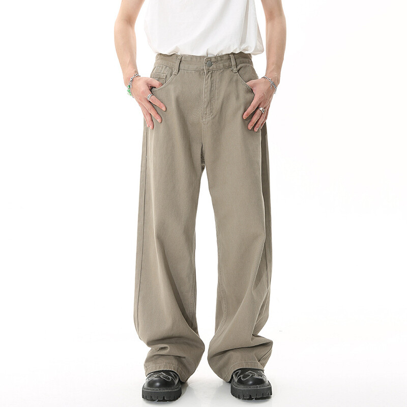 IEFB Moda pentru bărbați, drepți, blugi largi, stil coreean, denim înalt de vară, versatili, pantaloni largi 2023, noi pentru bărbați, strada 9A8929