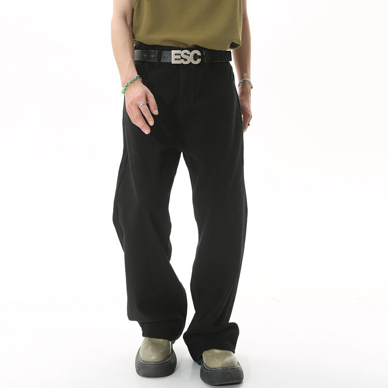 IEFB Moda pentru bărbați, drepți, blugi largi, stil coreean, denim înalt de vară, versatili, pantaloni largi 2023, noi pentru bărbați, strada 9A8929