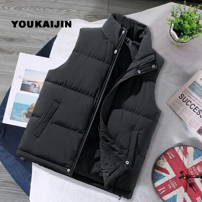 Smeđa jakna s prslukom Muškarci Slim Fit Pufer jakne bez rukava Proljeće Jesen Ležerni prsluk Muškarci Planinarenje Putovanje Trčanje