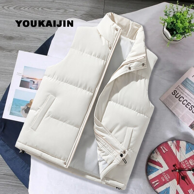 Smeđa jakna s prslukom Muškarci Slim Fit Pufer jakne bez rukava Proljeće Jesen Ležerni prsluk Muškarci Planinarenje Putovanje Trčanje