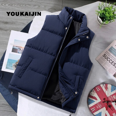 Smeđa jakna s prslukom Muškarci Slim Fit Pufer jakne bez rukava Proljeće Jesen Ležerni prsluk Muškarci Planinarenje Putovanje Trčanje