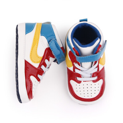 Pantofi Yibubu pentru bebeluși, pantofi clasici pentru sugari cu blocuri de culoare, pantofi confortabili pentru nou-născut, primul plimbător, cu talpă moale, pantofi pentru fetiță