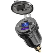 Vodootporni Hella Din utikač na USB ON-Off prekidač 30W USB C PD3.0 QC3.0 Quick Charge Voltmetar Ducati Triumph BMW motocikl