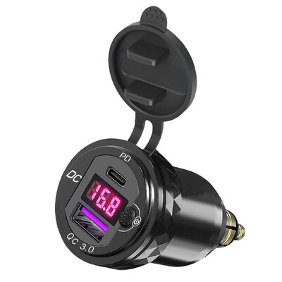 Vodootporni Hella Din utikač na USB ON-Off prekidač 30W USB C PD3.0 QC3.0 Quick Charge Voltmetar Ducati Triumph BMW motocikl