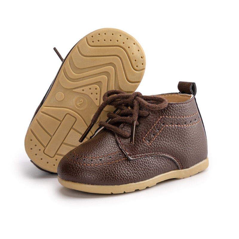 KIDSUN zīdaiņu ādas apavi zēniem, meitenēm, klasiski augstas kvalitātes poliuretāna kāzu kurpes Brogue zīdaiņu Oksfordas kleita mazuļiem, pirmie staigātāji, plakana