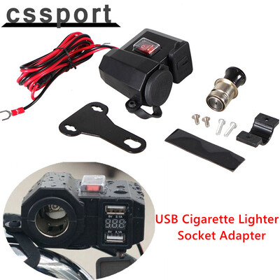 Vízálló 12 V-os tápellátás kijelző kimeneti csatlakozó LED Split X2D2 dupla USB motorkerékpár szivargyújtó aljzat adapter feszültség robogó