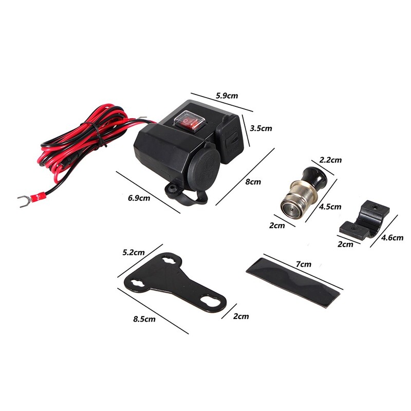 Rezistent la apă 12V Portul de ieșire pentru afișaj de alimentare LED Split X2D2 Dual USB Motocicletă Brichetă Priză Adaptor Tensiune Scooter