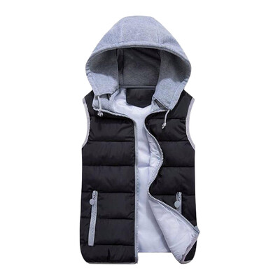 Vestă elegantă, rămâne la modă cu vestă elegantă, haină de iarnă cu glugă, fără mâneci, veste de iarnă