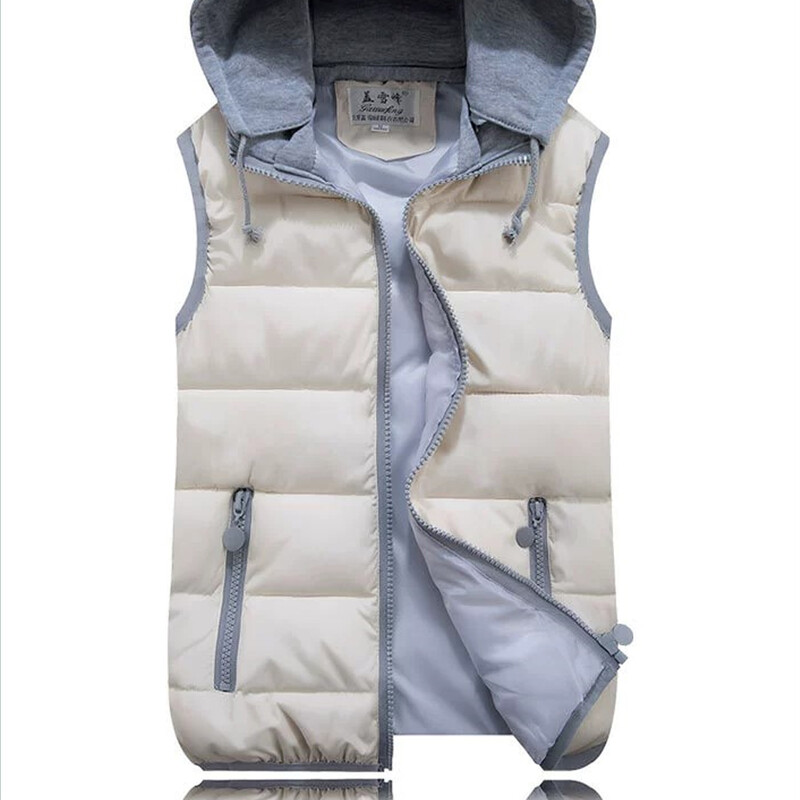 Vestă elegantă, rămâne la modă cu vestă elegantă, haină de iarnă cu glugă, fără mâneci, veste de iarnă