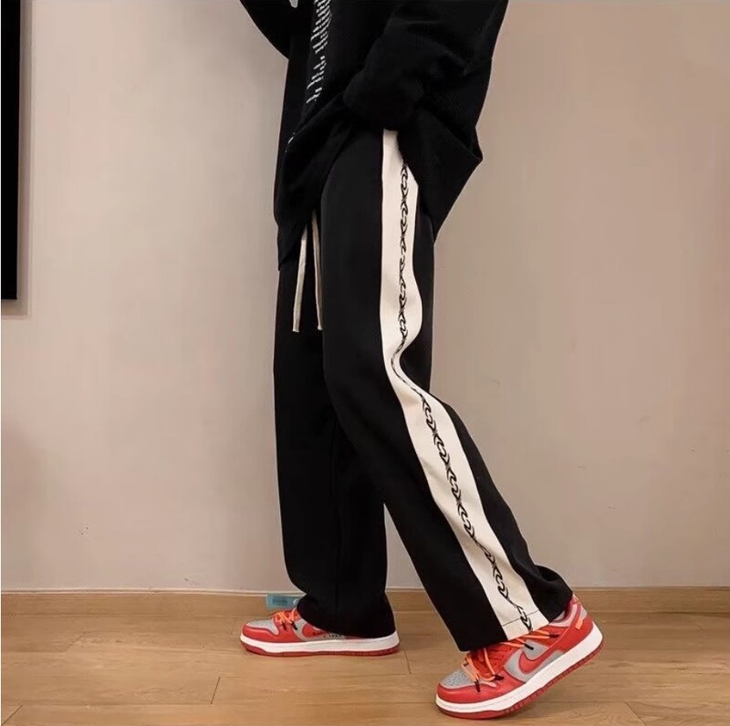 Pavasara un vasaras tendence Amerikāņu high street bikses baggy all sports sporta bikses taisnas kājas ērtas platas bikses