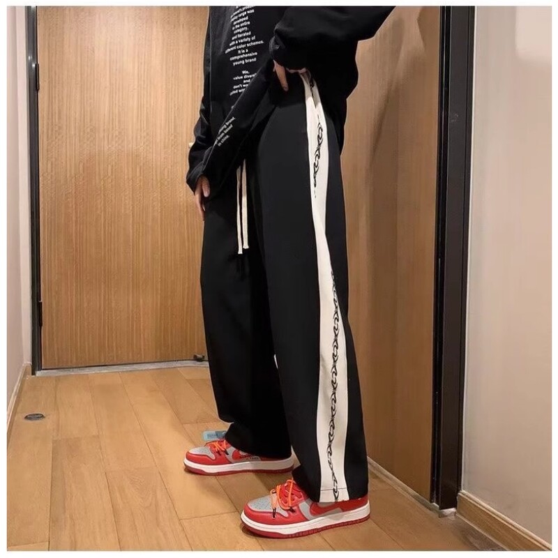 Pavasara un vasaras tendence Amerikāņu high street bikses baggy all sports sporta bikses taisnas kājas ērtas platas bikses