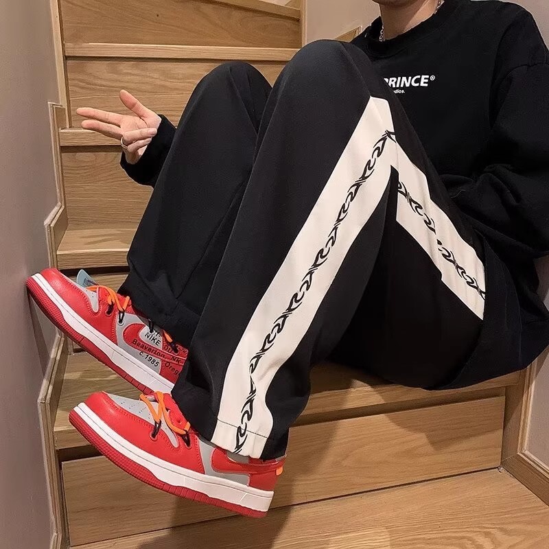 Pavasara un vasaras tendence Amerikāņu high street bikses baggy all sports sporta bikses taisnas kājas ērtas platas bikses