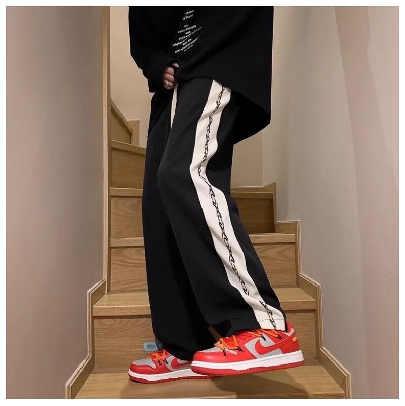 Pavasara un vasaras tendence Amerikāņu high street bikses baggy all sports sporta bikses taisnas kājas ērtas platas bikses