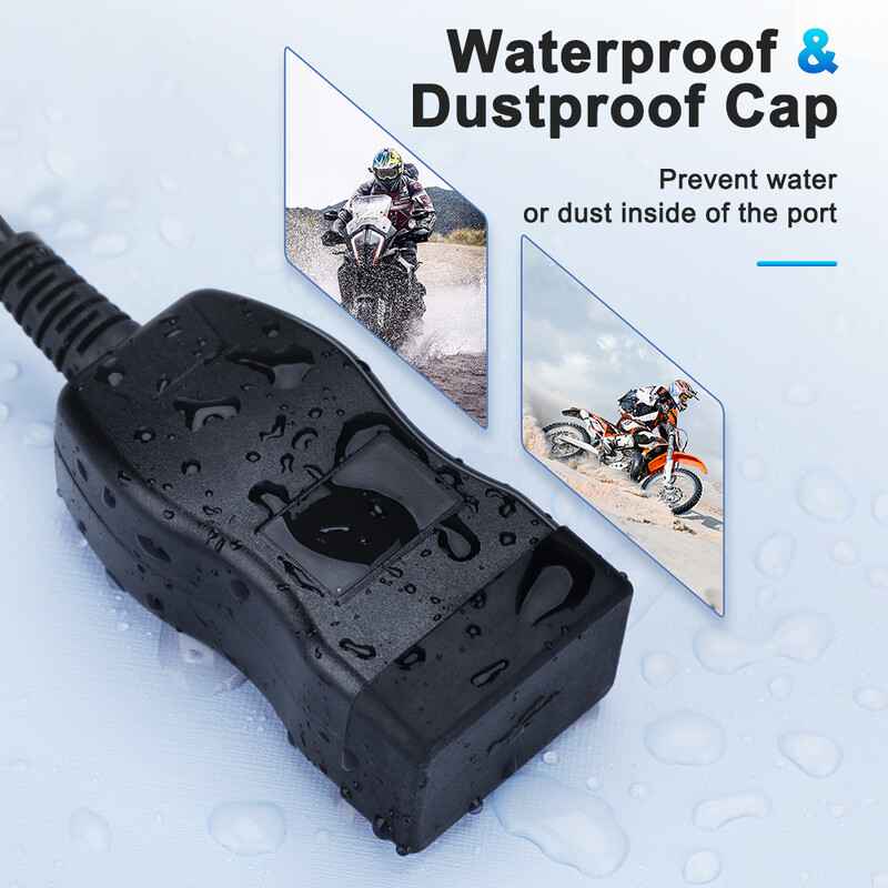 Extractme 6.4A QC3.0 PD Motociklistički USB punjač Vodootporni 12V adapter za napajanje s prekidačem Voltmetar Utičnica Moto oprema