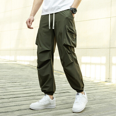 Ljetne ležerne hlače za 2024. Muške kargo hlače s elastičnim strukom Vodootporne široke široke hlače za planinarenje na otvorenom s više džepova za muškarce