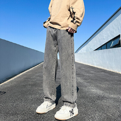 5 boja muških produženih ravnih traperica Proljetne nove vintage ležerne široke traperice Korejske mladenačke hlače Klasične traper hlače širokih nogavica