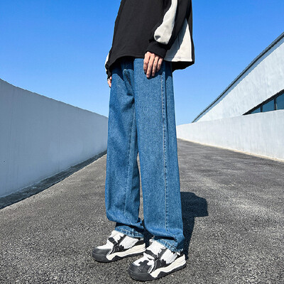 5 boja muških produženih ravnih traperica Proljetne nove vintage ležerne široke traperice Korejske mladenačke hlače Klasične traper hlače širokih nogavica