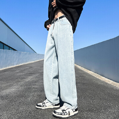 5 boja muških produženih ravnih traperica Proljetne nove vintage ležerne široke traperice Korejske mladenačke hlače Klasične traper hlače širokih nogavica