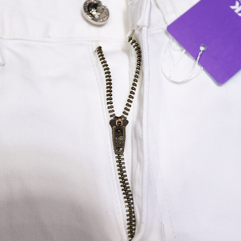 2023. Nove dizajnerske muške bijele krpaste traperice Slim Fit Stretch Fashion Pocket Chic Streetwear Muške omladinske biciklističke traperice Traper hlače