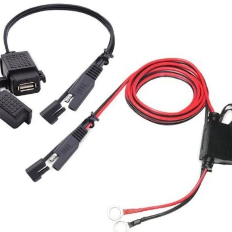 12V Motocicletă Impermeabil SAE la USB Telefon GPS MP4 Adaptor Cablu încărcător Motocicletă Siguranță Inline Sursă de alimentare