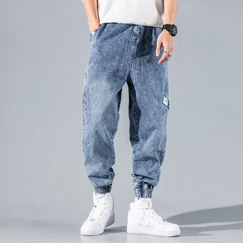 Streetwear Hip Hop Harem Jeans Панталони Мъжки свободни джоггери Дънкови ежедневни спортни панталони Корейски стил Мъжки дънки Карго панталони Джогери Панталони