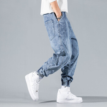 Streetwear Hip Hop Harem Jeans Панталони Мъжки свободни джоггери Дънкови ежедневни спортни панталони Корейски стил Мъжки дънки Карго панталони Джогери Панталони