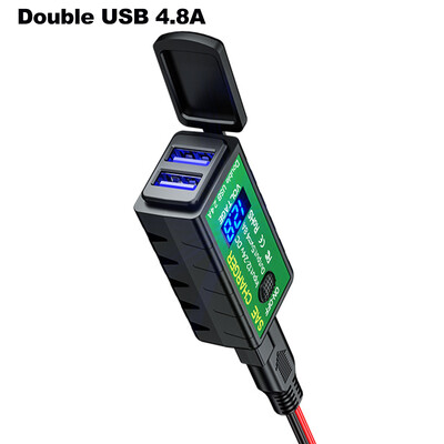 3.1A/4.8A TYPE-C USB punjač za motocikle SAE na USB Type-C Voltmetar Prekidač za uključivanje/isključivanje Vodootporan utikač za brzo odvajanje Motorcyles