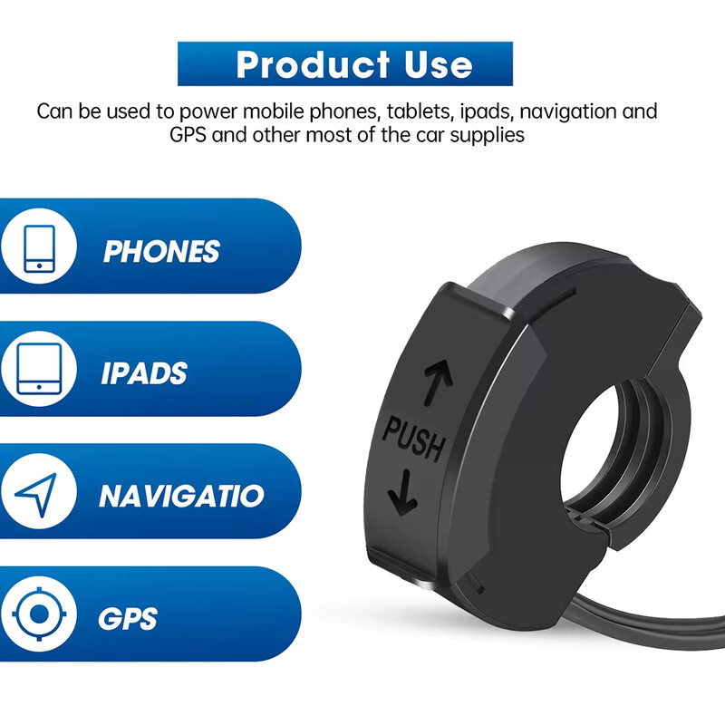 48W USB nabíjačka na motocykel Qc3.0 18W PD30W vodotesný držiak na riadidlá nabíjačka na motocyklový telefón nabíjačka 12/24V zásuvkový adaptér