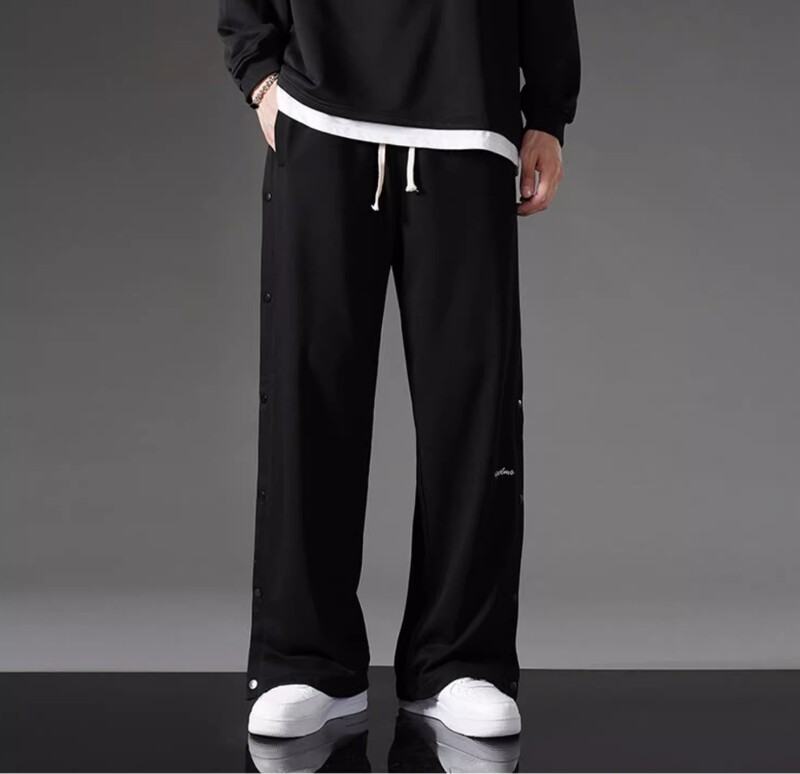 Chlapčenská móda, rovné nohavice, trendy vrecovité, pekné, hip hopové, široké nohavice s kvetmi kešu orieškov, ležérne športové nohavice