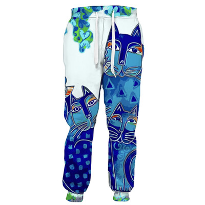 Ανδρικά φαρδιά παντελόνια Μόδα Χαβάης Ζωγραφική ζωγραφική με γάτα 3d Y2k Harajuku εμπριμέ casual vintage αθλητικά ρούχα Κοινωνικά ρούχα