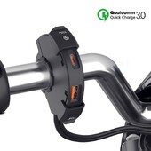MoStar univerzalni QC3.0 USB punjač za motocikle 48 W USB-C adapter za napajanje Vodootporni držač za montiranje na upravljaču Punjač za telefon s kamerom
