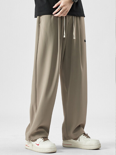 2024 Nove Y2K ravne hlače za teretanu Muška korejska modna sportska odjeća Trenirke širokih nogavica s uzicom Ležerne široke vintage hlače