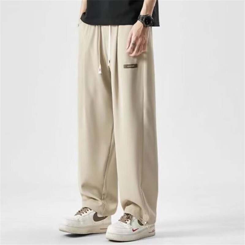 2024 Nove Y2K ravne hlače za teretanu Muška korejska modna sportska odjeća Trenirke širokih nogavica s uzicom Ležerne široke vintage hlače
