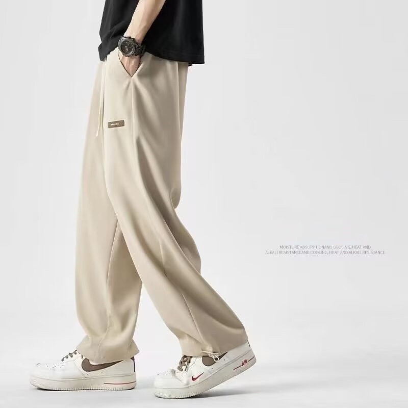 2024 Nove Y2K ravne hlače za teretanu Muška korejska modna sportska odjeća Trenirke širokih nogavica s uzicom Ležerne široke vintage hlače