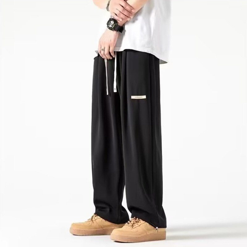2024 Nove Y2K ravne hlače za teretanu Muška korejska modna sportska odjeća Trenirke širokih nogavica s uzicom Ležerne široke vintage hlače